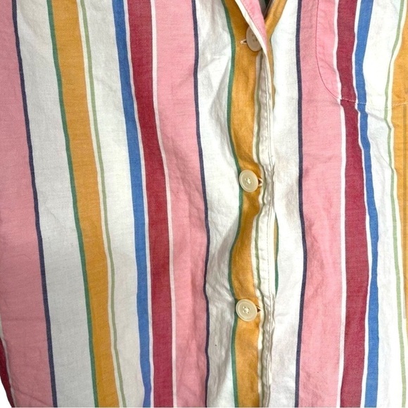 Madewell Bedtime Pajama Shirt Size M Medium Colorful Rainbow Stripe - Picture 4 of 8